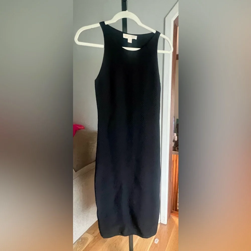 Michael Kors Black Sleeveless Textured Fitted Dress Size S‎ Indie Sleaze